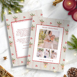 Vintage Botanical Christmas Card Feiertagskarte