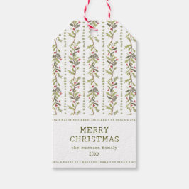 Vintage Botanical Christmas Geschenkanhänger