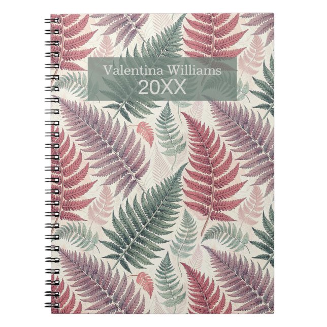 Vintage Botanical Fern Monogram Notizblock (Vorderseite)