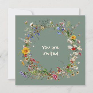 Vintage Botanical Loop Wreath Note Cards Mitteilungskarte