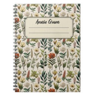 Vintage Botanical Notizbuch – Antike Floral Notizblock