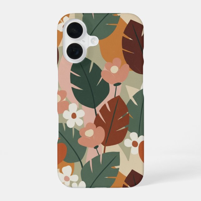Vintage Botanical Pattern iPhone 16 Hülle (Rückseite)