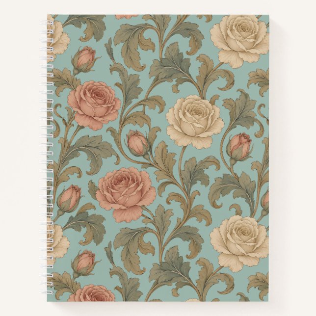 Vintage Botanical　Roses Notizbuch (Vorderseite)