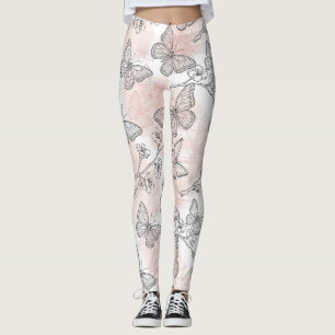 Vintage Botanical Schmetterling Toile-Muster (5) Leggings