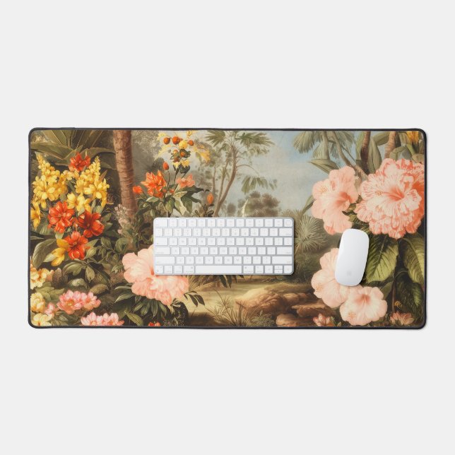 Vintage Botanical Tropical Palms Schreibtischunterlage (Tastatur & Maus)