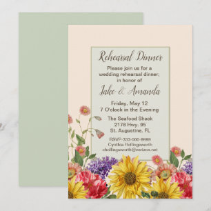 Vintage Botanicals Hochzeitsessen Probe Einladung