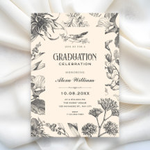 Vintage-Botanik-Chinoiserie-Blumen-Abschluss
