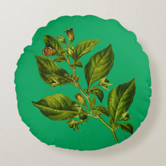 Vintage-Botanik-Illustration-Blume Rundes Kissen