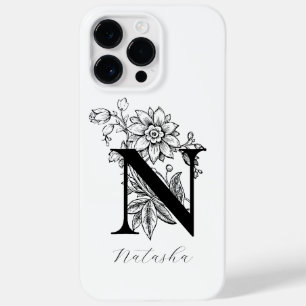 Vintage-Botanik-Initiale N-Monogramm-Name Case-Mate iPhone 14 Pro Max Hülle