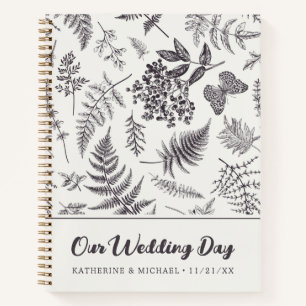 Vintage Botanik & Schmetterling   Unser Hochzeitst Notizbuch