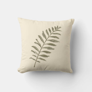Vintage botanische Aquarell-Grünblätter Kissen