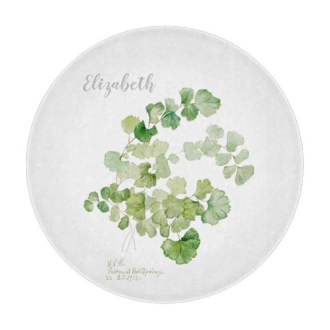 Vintage botanische Aquarellmalerei Schneidebrett (Vorderseite)