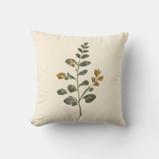Vintage Botanische Blätter-Kräuter-Creme Kissen