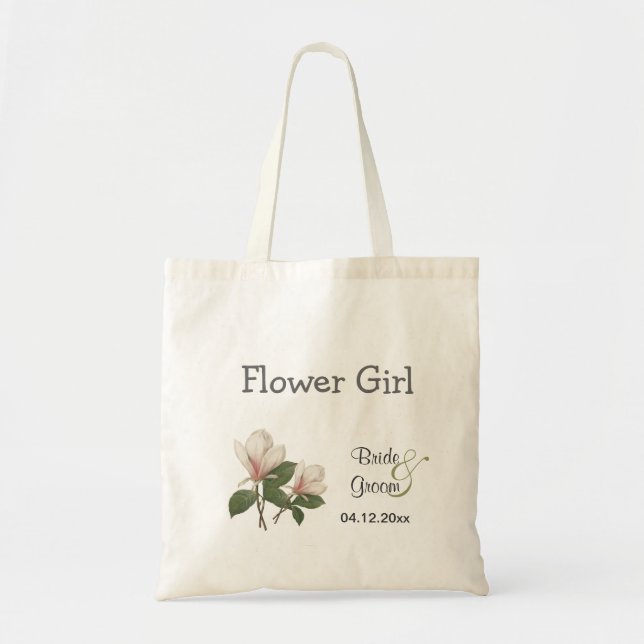 Vintage botanische Blume Blume Mädchen Tragetasche (Vorne)