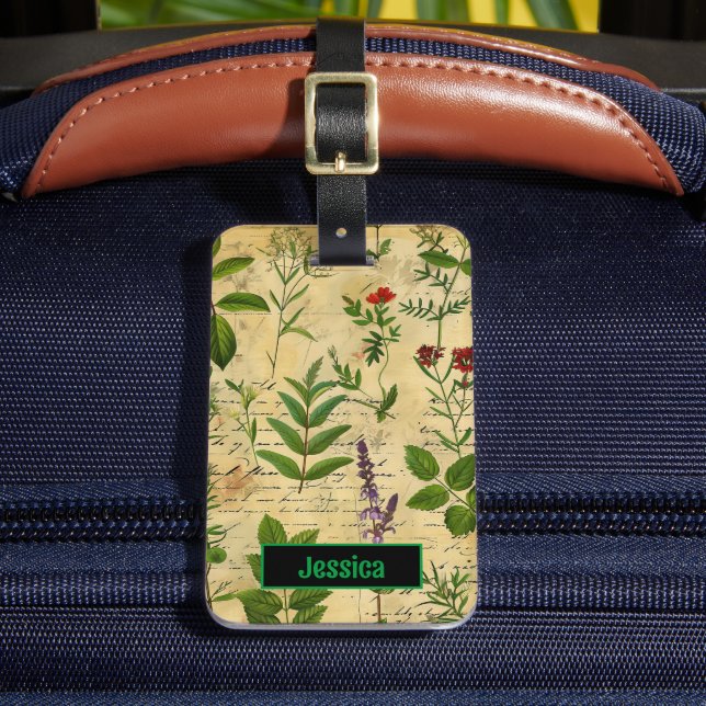 Vintage botanische Blume Gepäckanhänger (Vorderseite Insitu 2)