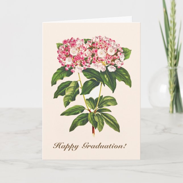 Vintage botanische Blume Laurel Karte (Vorderseite)