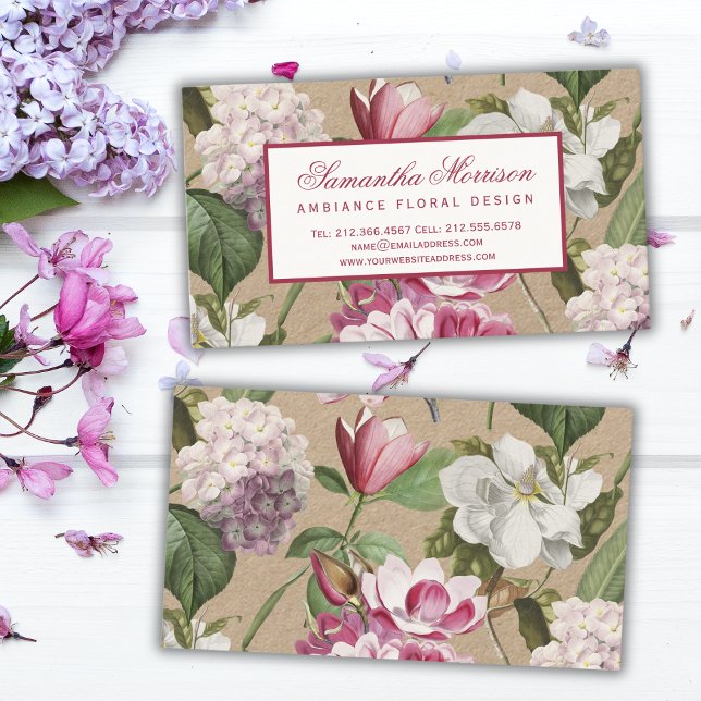 Vintage botanische Blume Visitenkarte (Von Creator hochgeladen)