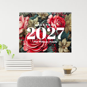 Vintage Botanische Blumen Monatlich 2027 Kalender