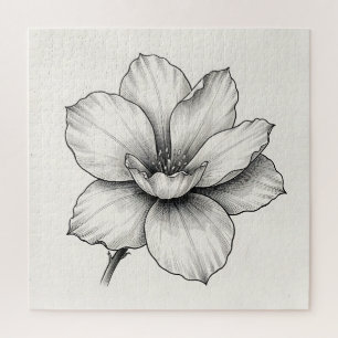 Vintage botanische Blumen-Tuschskizze Linie