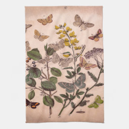 Vintage botanische Blumenillustrations-Wildblumen Handtuch