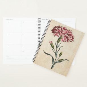 Vintage botanische Blütenkarnation Planer