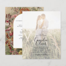 Vintage-Botanische-Burgunderrote-Blumen-Hochzeitse