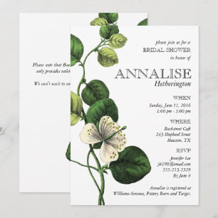 Vintage botanische Chic-Brautparty-Einladungen Einladung