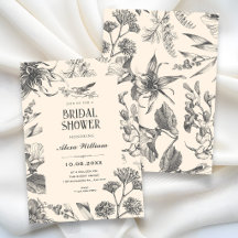 Vintage botanische Chinoiserie Blumen Brautparty