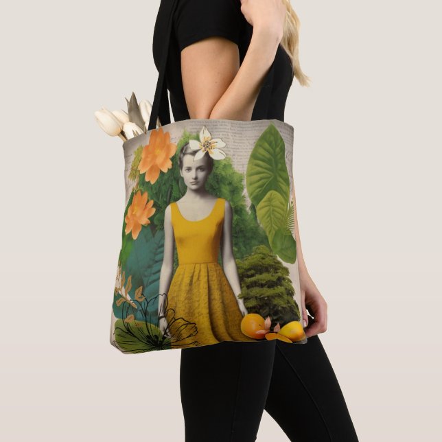 Vintage Botanische Collage Tote Bag Tasche (Von Nahem)