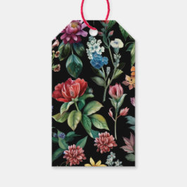 Vintage botanische Elegance Black Geschenkanhänger