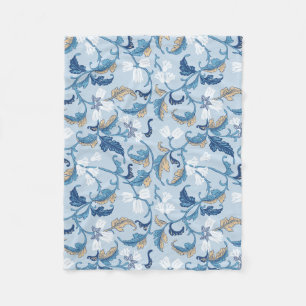 Vintage botanische Eleganz Fleecedecke