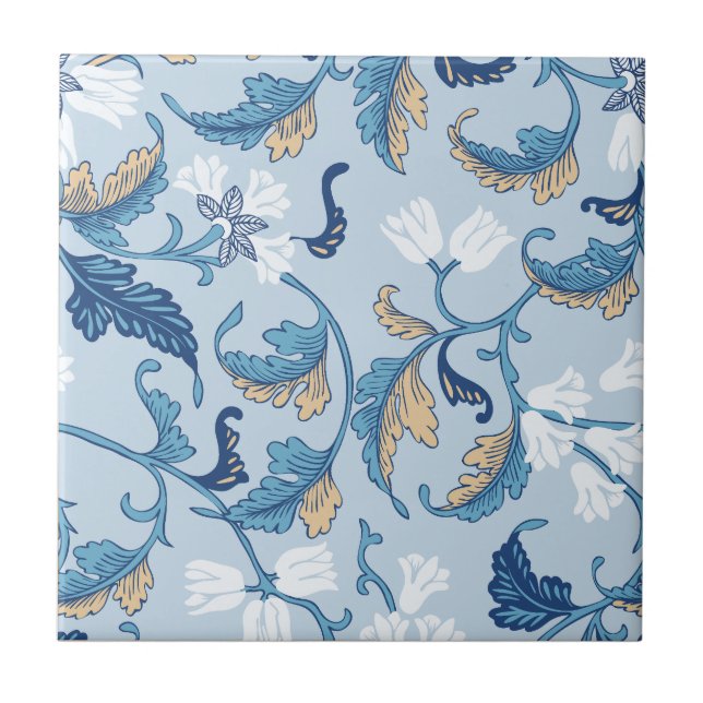 Vintage botanische Eleganz Fliese (Vorderseite)