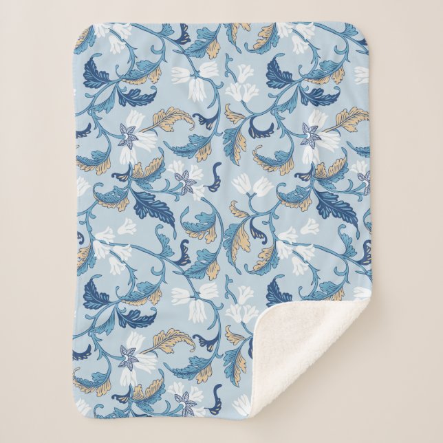 Vintage botanische Eleganz Sherpadecke (Vorderseite)