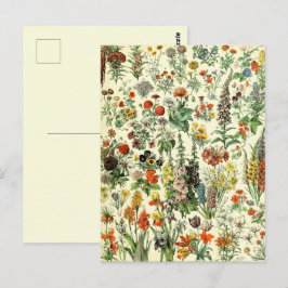 Vintage Botanische Fleurs Postkarte
