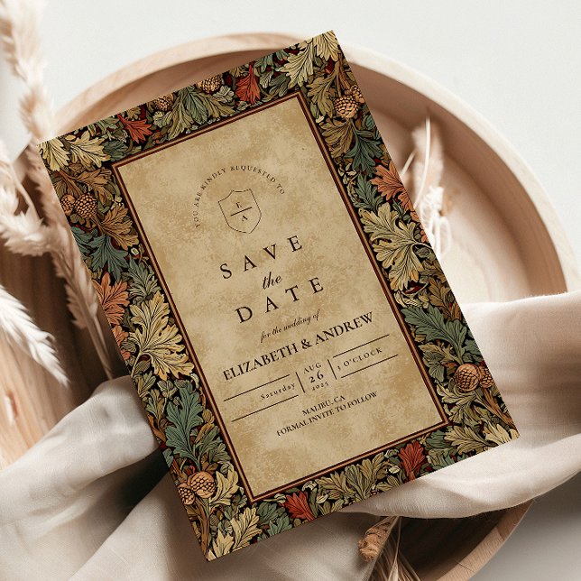 Vintage botanische Foliage Save The Date (Von Creator hochgeladen)