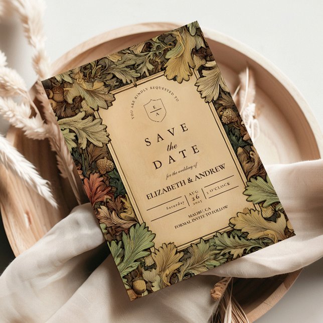 Vintage botanische Foliage Save The Date (Von Creator hochgeladen)