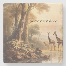 Vintage botanische Giraffen, anpassbar Steinuntersetzer