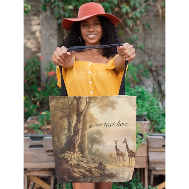 Vintage botanische Giraffen, anpassbar Tasche (Von Creator hochgeladen)