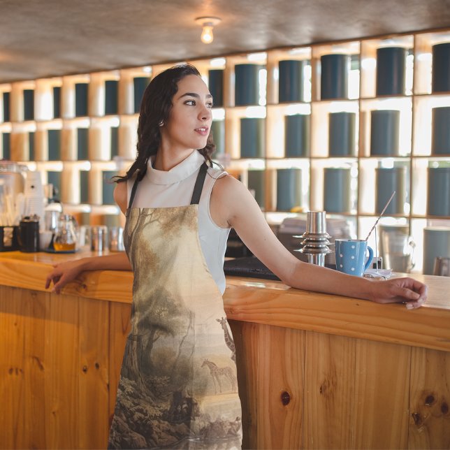 Vintage botanische Giraffenlandschaft am Fluss Schürze (Von Creator hochgeladen)