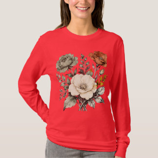 Vintage Botanische Harmonie – Elegante Florale Kom T-Shirt