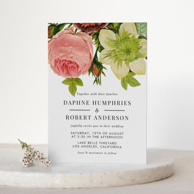 Vintage Botanische Hochzeit Einladung (A beautiful Botanical Wedding Invitation)