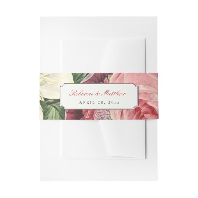 Vintage Botanische Hochzeit Einladungsbanderole (Vorderseite Beispiel)