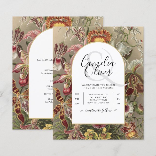 Vintage Botanische Hochzeit in Burgund (Vorne/Hinten)