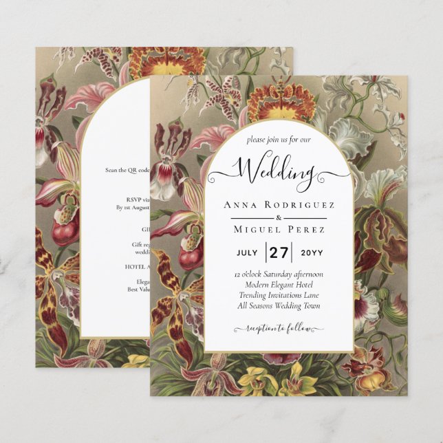 Vintage Botanische Hochzeit in Burgund (Vorne/Hinten)