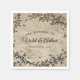 Vintage botanische Hochzeit Serviette