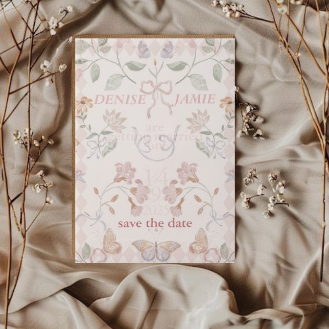 Vintage botanische Hochzeit Speichern Sie das Date (Von Creator hochgeladen)