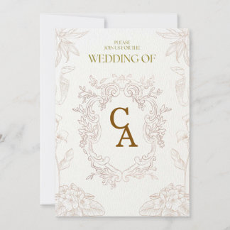 Vintage botanische Hochzeitseinladung | Elegantes  Einladung