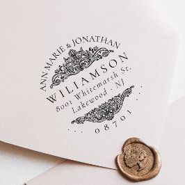 Vintage Botanische Hochzeitsszeitsfeier Rücksendea Permastempel
