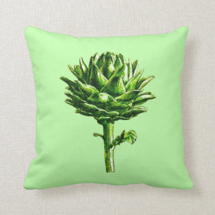 Vintage botanische Illustration, Artischocke Kissen