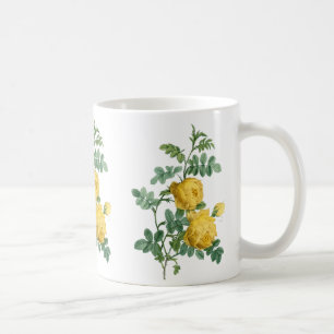 Vintage botanische Illustration der gelben Rose Kaffeetasse